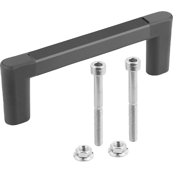 Pull Handle A=88, L=108, 5, H=40, Form:C, Aluminum Anodized, Comp:Polyamide Comp:Black,